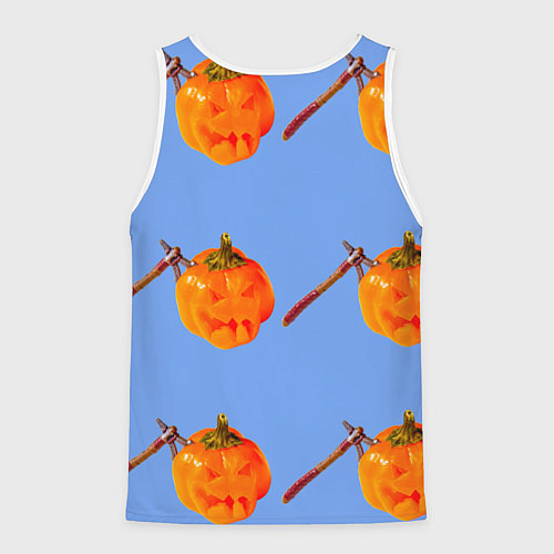 Мужская майка без рукавов Тыква с топором-Хэллоуин / 3D-Белый – фото 2