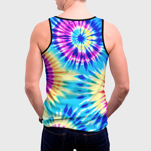 Мужская майка без рукавов Красочная композиция - тай-дай / 3D-Черный – фото 4
