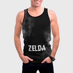 Майка-безрукавка мужская Zelda glitch на темном фоне, цвет: 3D-черный — фото 2