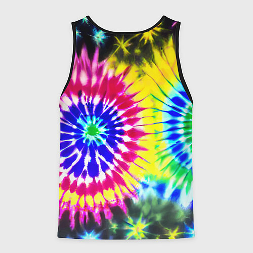 Мужская майка без рукавов Colorful floral composition - tie-dye / 3D-Черный – фото 2