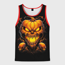Майка-безрукавка мужская Evil pumpkin, цвет: 3D-красный