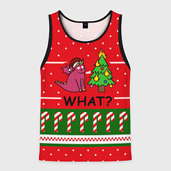 Майка-безрукавка мужская Дракон и елка, цвет: 3D-черный