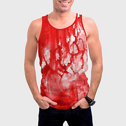 Майка-безрукавка мужская Кровь на белом, цвет: 3D-красный — фото 2