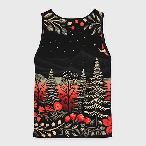 Мужская майка без рукавов Новогодняя темная ночь / 3D-Черный – фото 2
