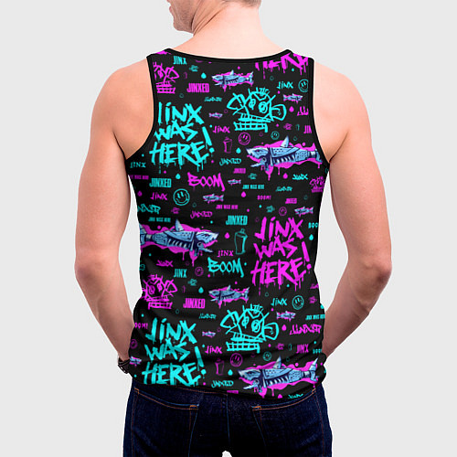 Мужская майка без рукавов Jinx Arcane pattern neon / 3D-Черный – фото 4