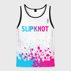 Мужская майка без рукавов Slipknot neon gradient style посередине