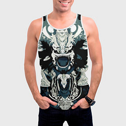 Майка-безрукавка мужская Король драконов с узорами, цвет: 3D-белый — фото 2