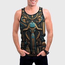 Майка-безрукавка мужская Орнамент в стиле египетской иероглифики, цвет: 3D-черный — фото 2