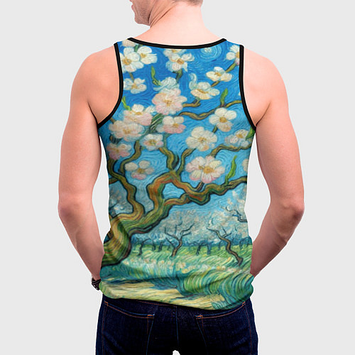 Мужская майка без рукавов Русский медведь Винсента Ван Гога / 3D-Черный – фото 4