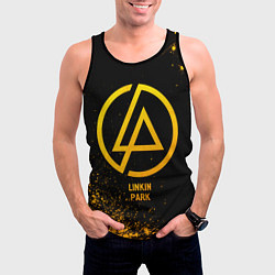 Майка-безрукавка мужская Linkin Park - gold gradient, цвет: 3D-черный — фото 2