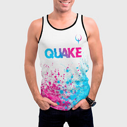 Майка-безрукавка мужская Quake neon gradient style посередине, цвет: 3D-черный — фото 2