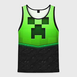 Майка-безрукавка мужская Майнкрафт крипер, цвет: 3D-черный