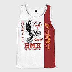 Майка-безрукавка мужская BMX urban style, цвет: 3D-белый