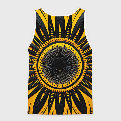 Мужская майка без рукавов Желто-черный узор в африканском стиле / 3D-Белый – фото 2