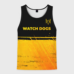 Майка-безрукавка мужская Watch Dogs - gold gradient посередине, цвет: 3D-черный