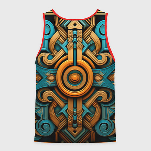 Мужская майка без рукавов Орнамент в норвежском стиле / 3D-Красный – фото 2