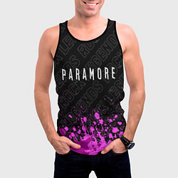 Майка-безрукавка мужская Paramore rock legends посередине, цвет: 3D-черный — фото 2
