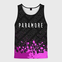 Майка-безрукавка мужская Paramore rock legends посередине, цвет: 3D-черный
