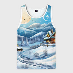 Мужская майка без рукавов Зима предновогоднее настроение
