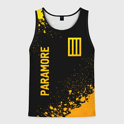 Майка-безрукавка мужская Paramore - gold gradient вертикально, цвет: 3D-черный