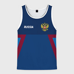 Майка-безрукавка мужская Спортивная Россия, цвет: 3D-белый