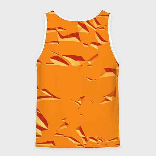 Мужская майка без рукавов Оранжевый мотив / 3D-Белый – фото 2