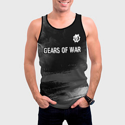 Майка-безрукавка мужская Gears of War glitch на темном фоне посередине, цвет: 3D-черный — фото 2