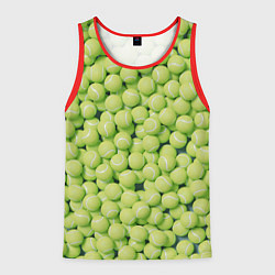 Майка-безрукавка мужская Много теннисных мячей, цвет: 3D-красный