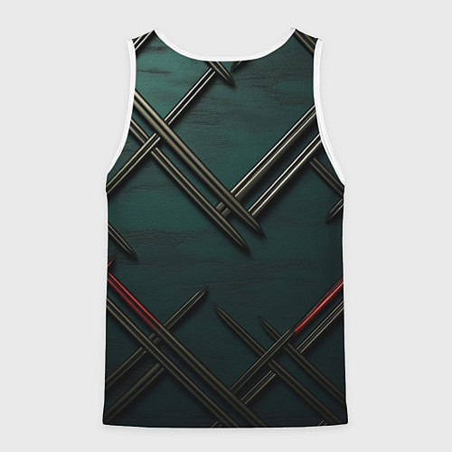 Мужская майка без рукавов Диагональный узор в шотландском стиле / 3D-Белый – фото 2