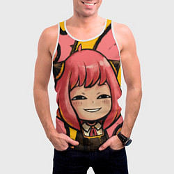 Майка-безрукавка мужская Аня Форджер лицо, цвет: 3D-белый — фото 2