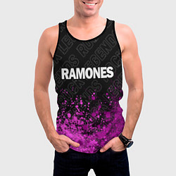 Майка-безрукавка мужская Ramones rock legends посередине, цвет: 3D-черный — фото 2