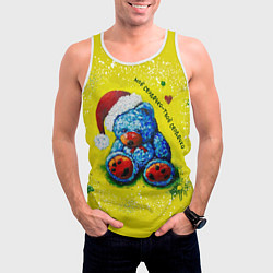 Майка-безрукавка мужская Мишка: моё сердечко - твоё сердечко, цвет: 3D-белый — фото 2