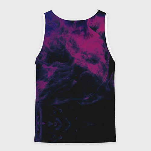 Мужская майка без рукавов БМВ на фоне сиреневого дыма / 3D-Белый – фото 2