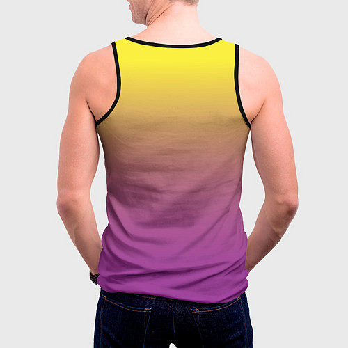 Мужская майка без рукавов Желто-фиолетовый градиент / 3D-Черный – фото 4