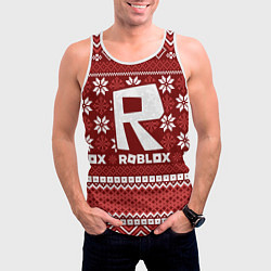 Майка-безрукавка мужская Roblox christmas sweater, цвет: 3D-белый — фото 2