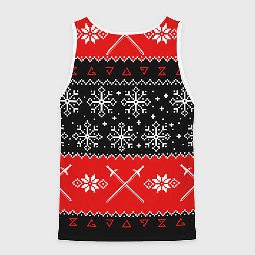 Мужская майка без рукавов The Witcher christmas sweater / 3D-Белый – фото 2