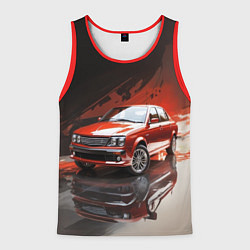Майка-безрукавка мужская Автомобиль на абстрактном фоне, цвет: 3D-красный