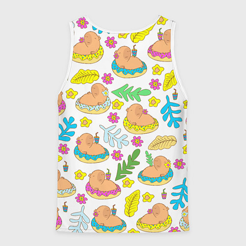 Мужская майка без рукавов Капибары на отдыхе / 3D-Белый – фото 2