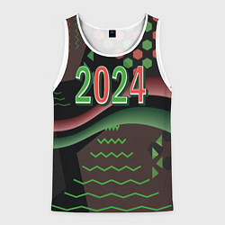 Майка-безрукавка мужская 2024 абстрактный фон, цвет: 3D-белый