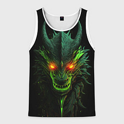 Майка-безрукавка мужская Дракон сверкающих елей, цвет: 3D-белый