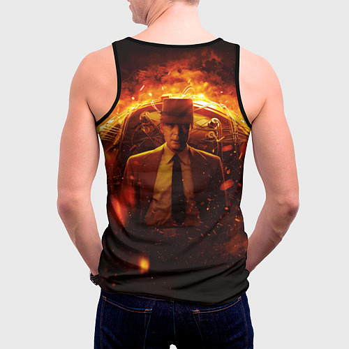 Мужская майка без рукавов Роберт Оппенгеймер и бомба / 3D-Черный – фото 4