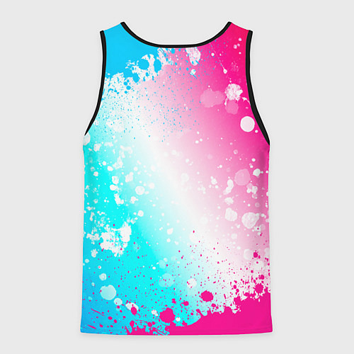 Мужская майка без рукавов Manowar neon gradient style / 3D-Черный – фото 2