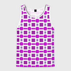 Мужская майка без рукавов Фиолетовые кирпичики и белые полосы
