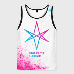 Майка-безрукавка мужская Bring Me the Horizon neon gradient style, цвет: 3D-черный