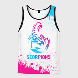 Майка-безрукавка мужская Scorpions neon gradient style, цвет: 3D-черный