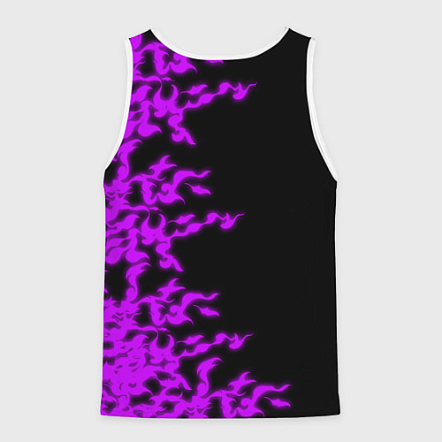 Мужская майка без рукавов Маки Зенин и фиолетовый огонь - Магическая битва / 3D-Белый – фото 2