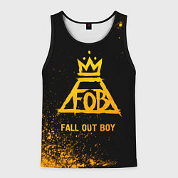 Майка-безрукавка мужская Fall Out Boy - gold gradient, цвет: 3D-черный