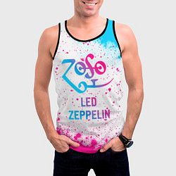 Майка-безрукавка мужская Led Zeppelin neon gradient style, цвет: 3D-черный — фото 2