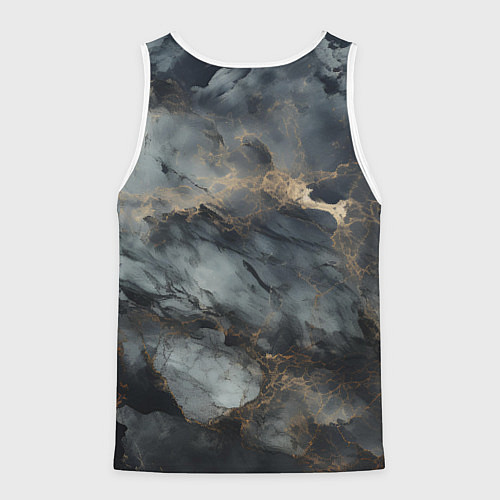Мужская майка без рукавов Темно-серый мрамор / 3D-Белый – фото 2