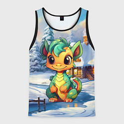 Мужская майка без рукавов Крошечный дракон зимы 2024